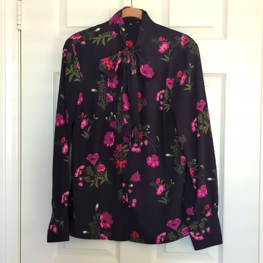 Agnes & Dora Button Down Floral Top Sz S